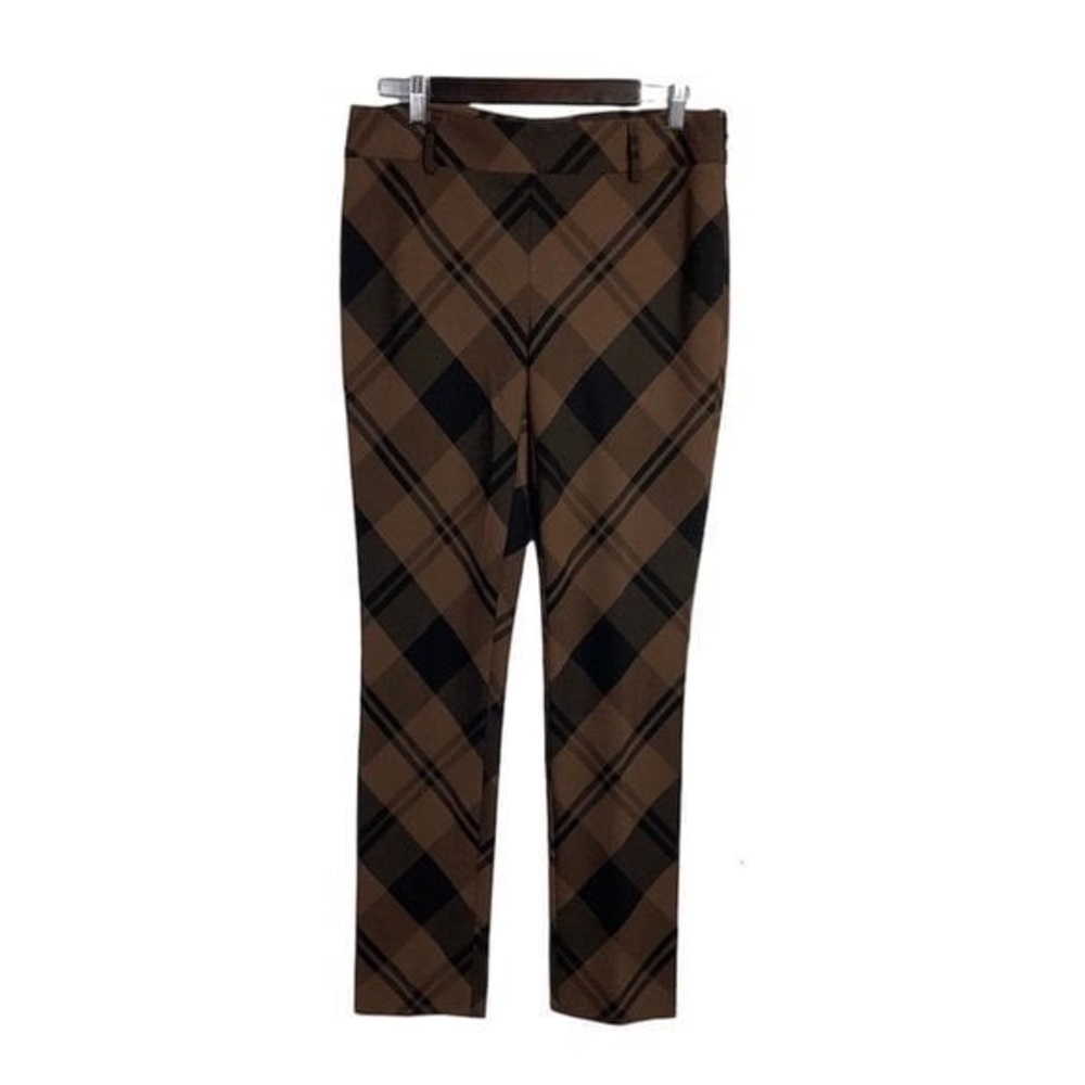 NWT Women’s Brown / Toffee Plaid Checkered Ankle Cut Pants